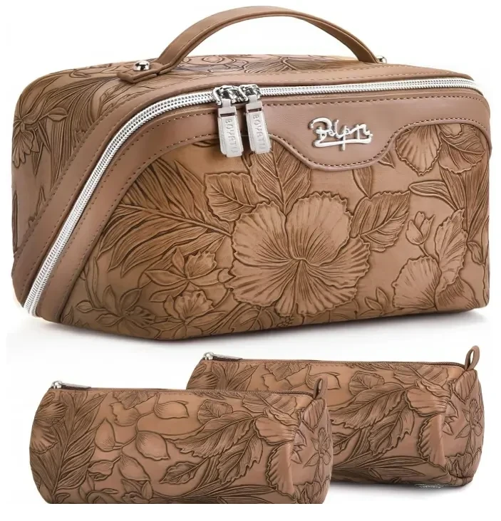 BOYATU Travel Makeup Bags Cosmetic Organizer Bag: 3-Set Make up Bag
