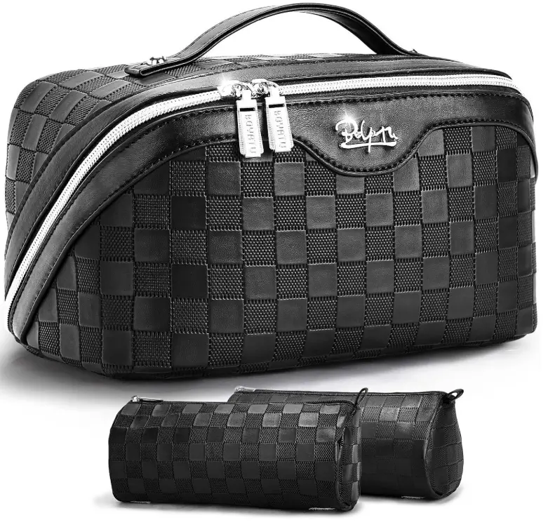 BOYATU Travel Makeup Bag Organizer: 3 Pcs Large Cosmetic Bags Set for Women